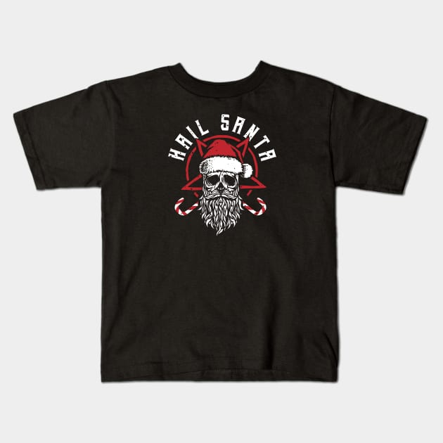 hail santa christmas satanic santa Kids T-Shirt by A Comic Wizard